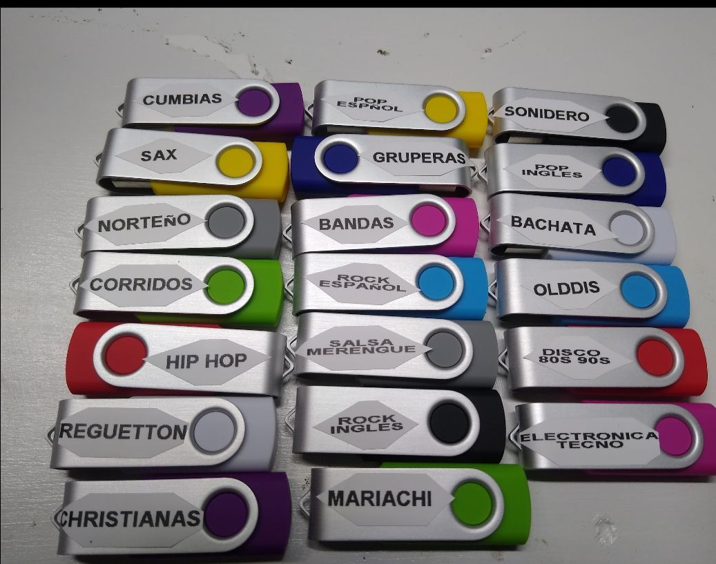 Memorias usb con musica solo exitos ..tambien puede hacer lista😃✌️⚡💯👌