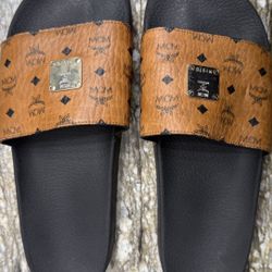 Women’s, Tan, Size, 10, US, Size, 41, EU, MCM, Visetos, Slides, Sandals, Flip, Flops 