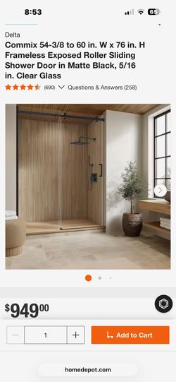 Shower Door Clear Glass 