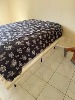 Queen bed frame and mattress