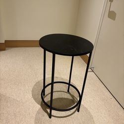 Modern Black Round Side Table / End Table – Metal – 24”