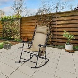 26in Rocking Chair Outdoor Zero Gravity Folding Chairs