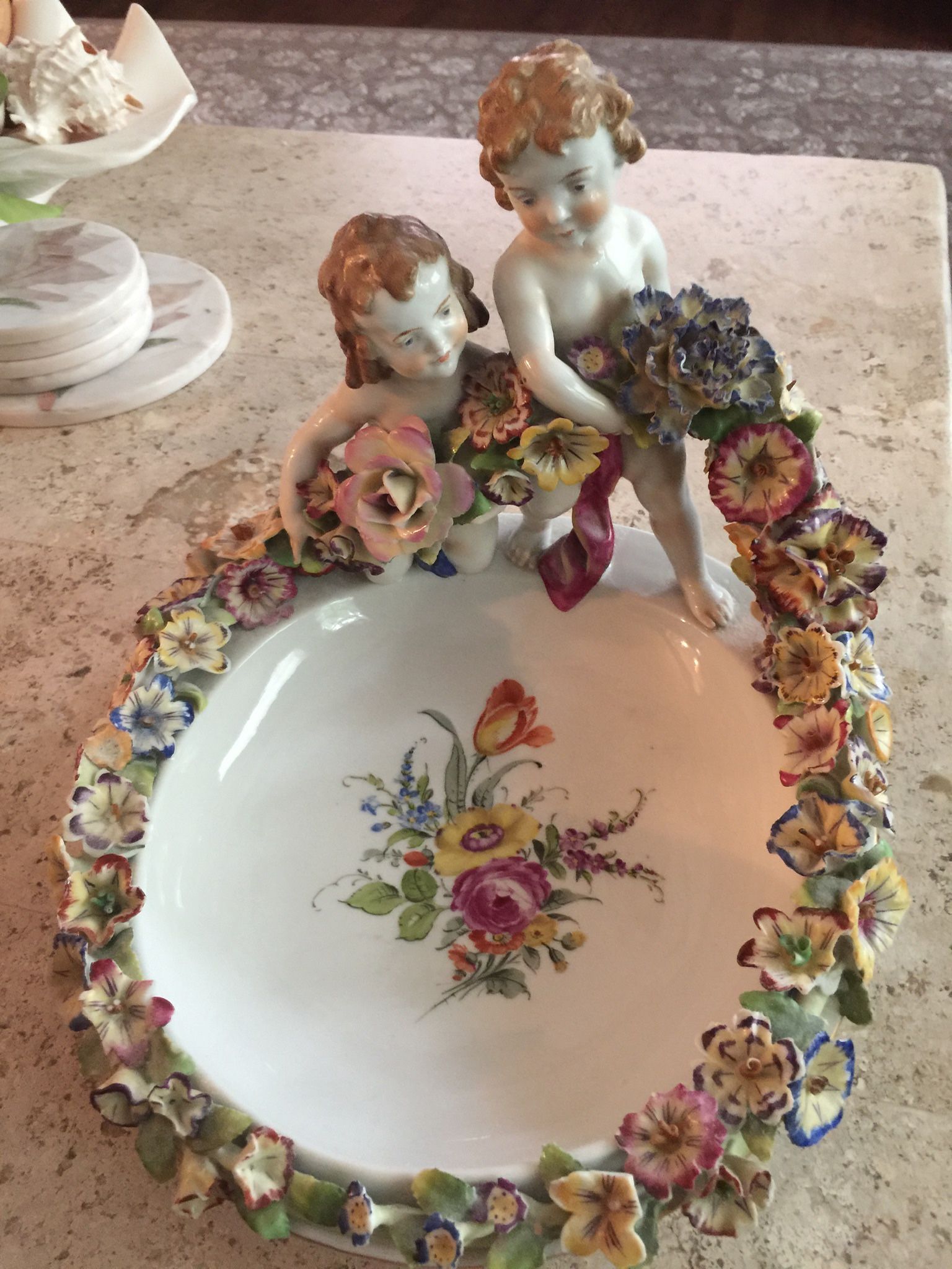 Vintage German Von Shierholz Porcelain Flower Bowl