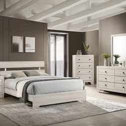 BRAND NEW! 5-PC White Platform Bedroom set 