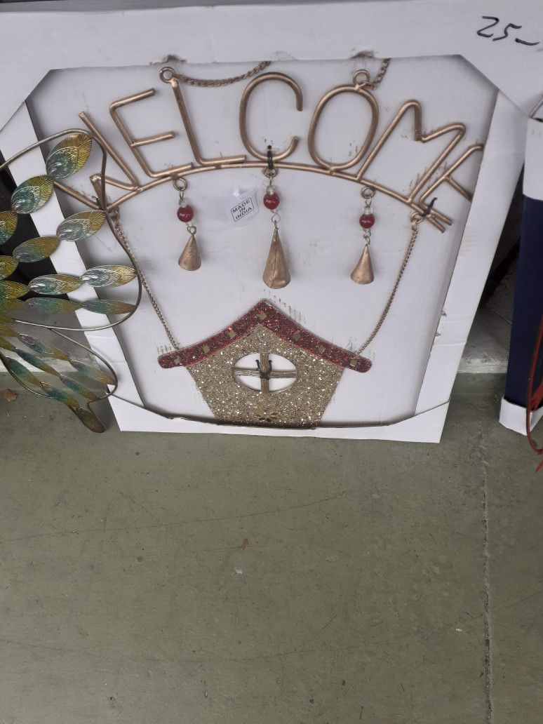 Cool Metal Embellished Welcome Wind Chime