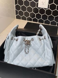 Mini 25 light blue silver hardware