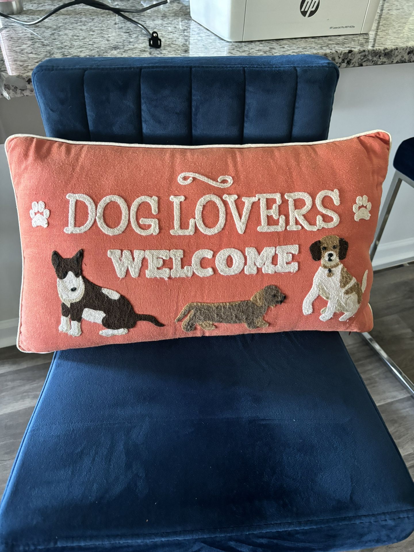 Dog Lovers Welcome 19” x 11” Decorative Zipper Pillow 