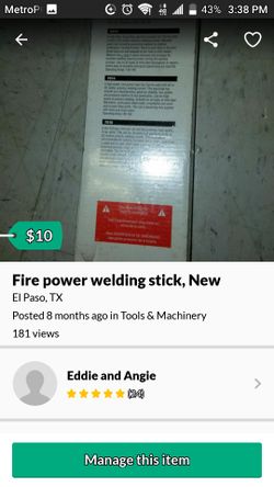 Fire power welding Stick
