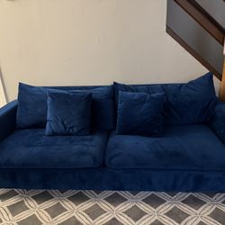 Blue Velvet Couch 