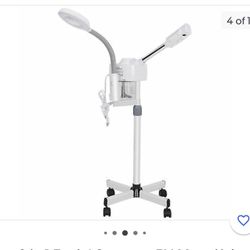 Pro 2 in 1 Facial Steamer 5X Magnifying Lamp Hot Ozone Machine Spa Salon Beauty