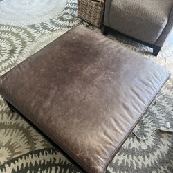 Crate & Barrel Leather Ottoman
