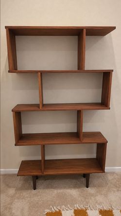 Custom Mid-Century Modern Solid Wood Bookshelf
