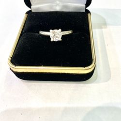 Engagement Solitaire Ring Silver