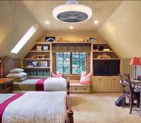 Ceiling Fan with Lights Low Profile Modern Small Ceiling Fans with LED Lights and Remote Control for Bedroom, Wihte Flush Mount Enclosed Ceiling Light