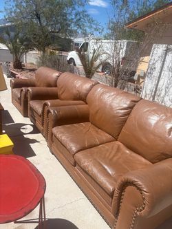 Brown Couch & Matching Chairs