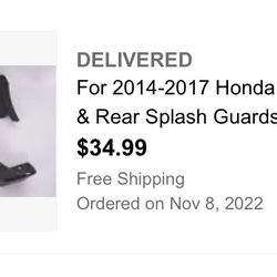 2014-2017 Honda accord Rear Splash Guards 