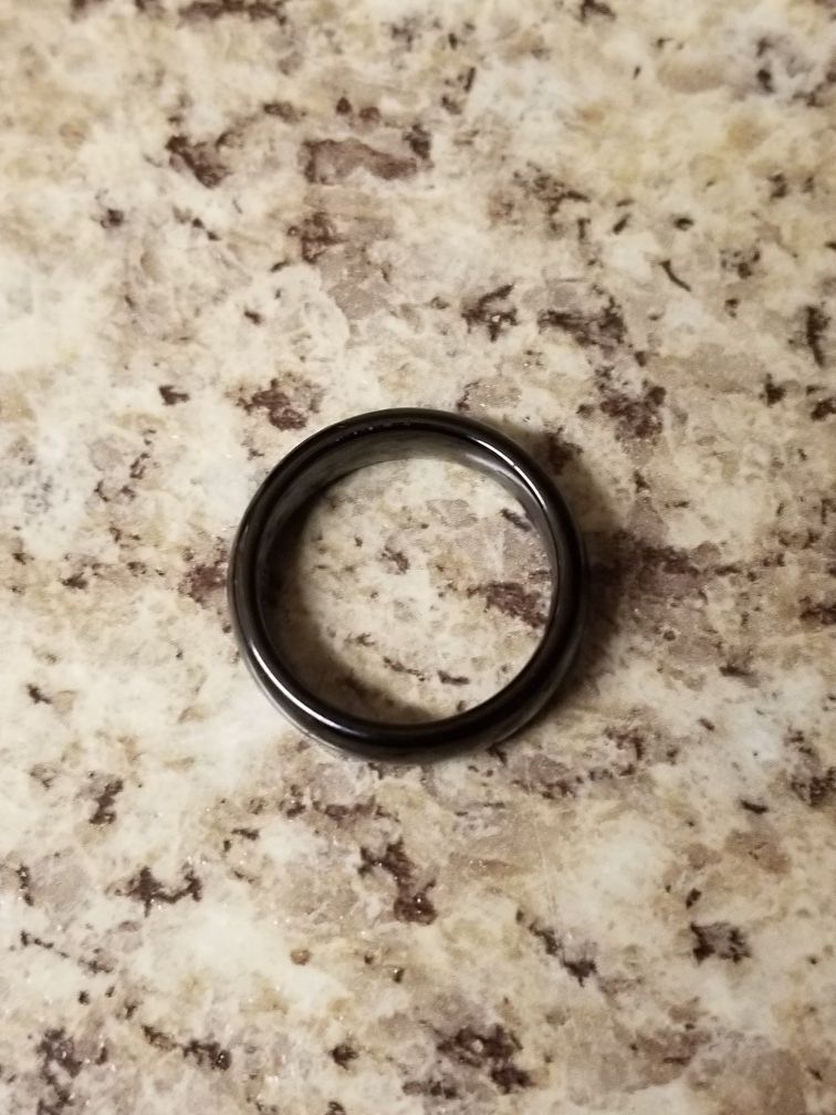 Tungsten carbide 6mm black high polish ring size 7