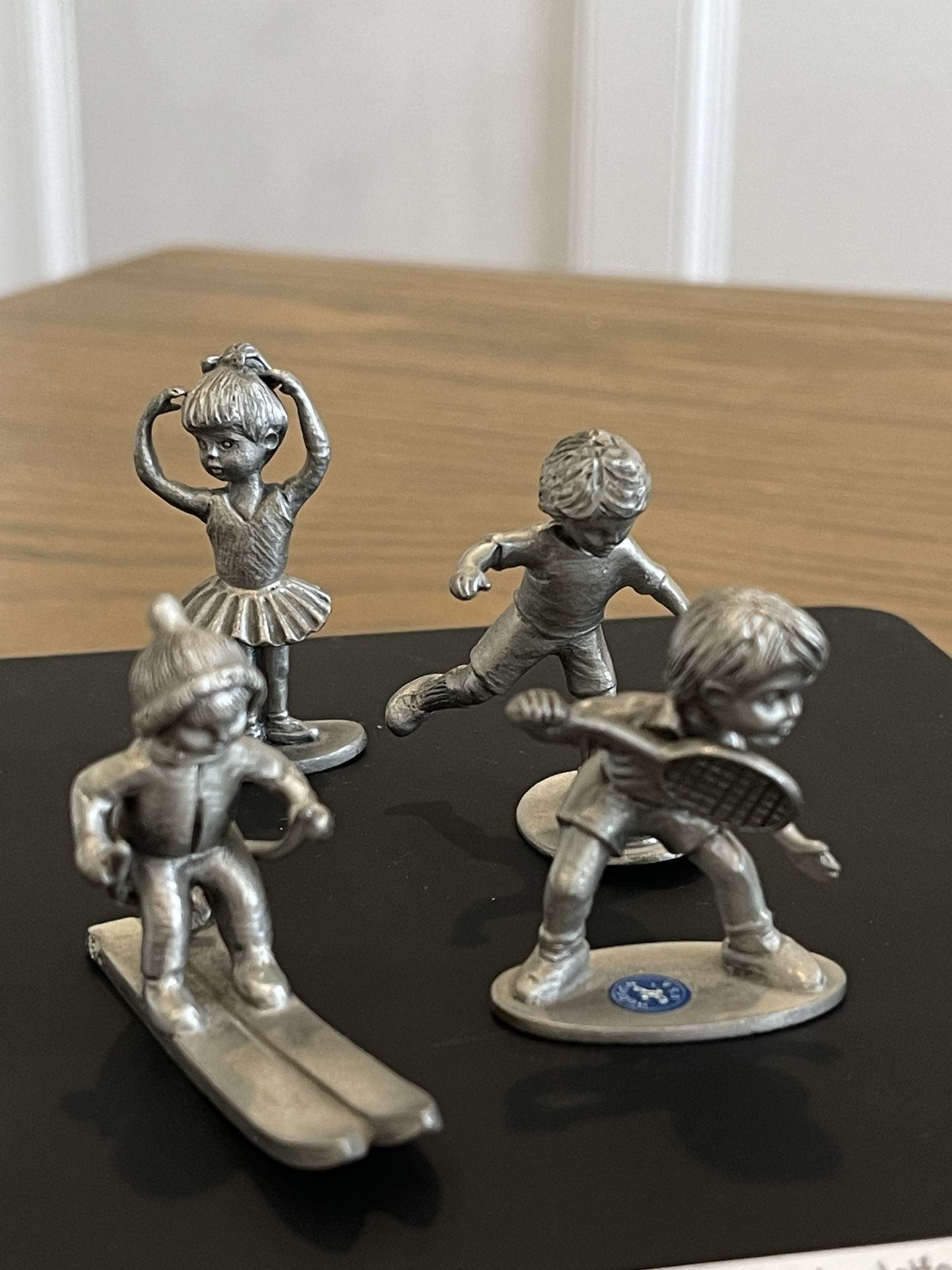 Lot of 4 Hudson Pewter /H. WILSON Boy & Girl Sports Figures