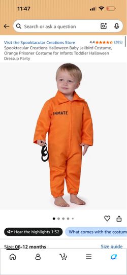 Baby Inmate Halloween Costume Jumpsuit