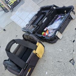 Husky Tool Box Toolbox Chest and TOUGHBUILT Tool TOTE Holder Tray for Tools