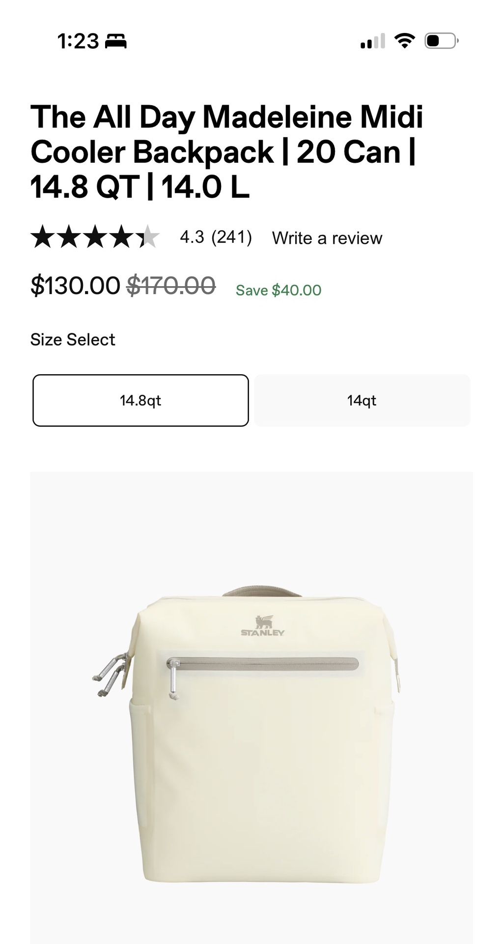 The All Day Madeleine Midi Cooler Backpack | 20 Can | 14.8 QT | 14.0 L 