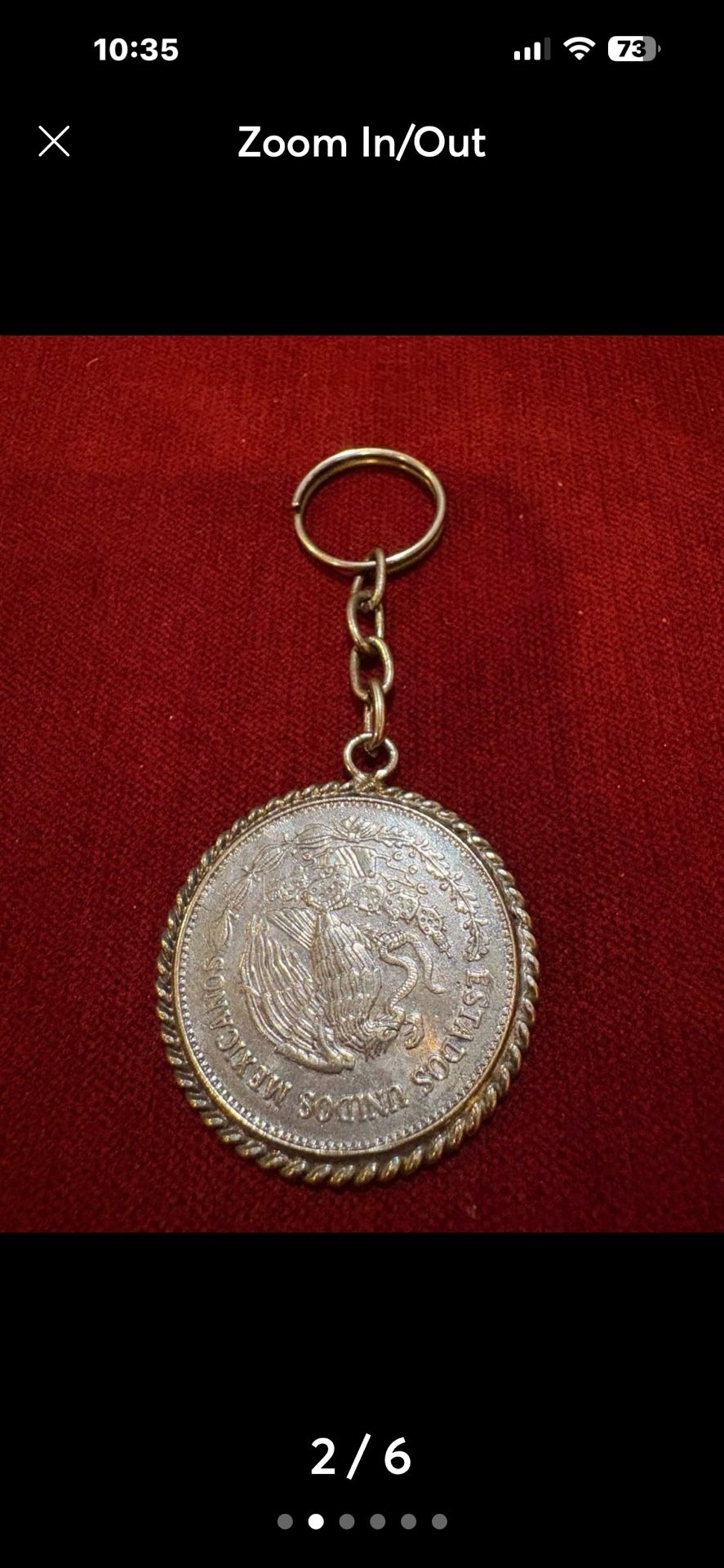 ‼️Vintage‼️ Collectible ‼️Mexican 50 Pesos 1984 Keychain/Pendant