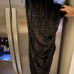 Black Sparkly Dress With Slit