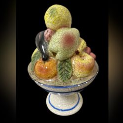Mid Century Italian Majolica Fruit Topiary by Giuseppe Chiurato