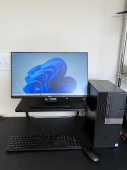 Dell OptiPlex 7060 Tower i7-8700 | 8GB RAM | 256GB SSD | RX 550 4GB GPU | 24” Monitor – Complete PC Set