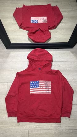 Y2K 2000s Boys Polo Ralph Lauren American Flag New York Logo Hoodie