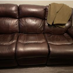 Genuine Leather Couch - Reclining 
