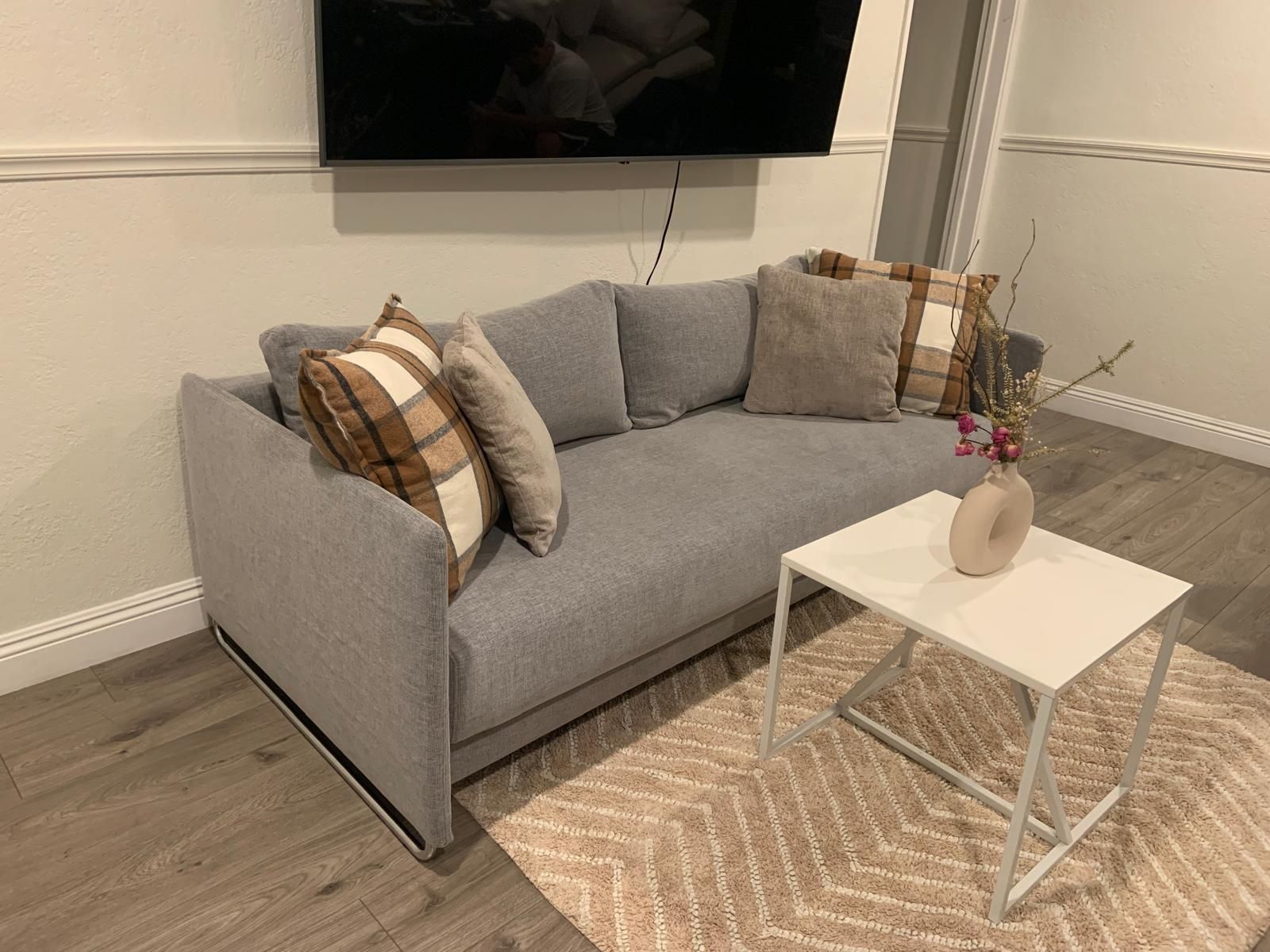 Tandom Sleeper Sofa, Microgrid Grey