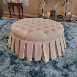Upholstered Ottoman Antique White