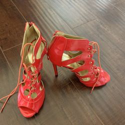 Red high heels female shoes for sale