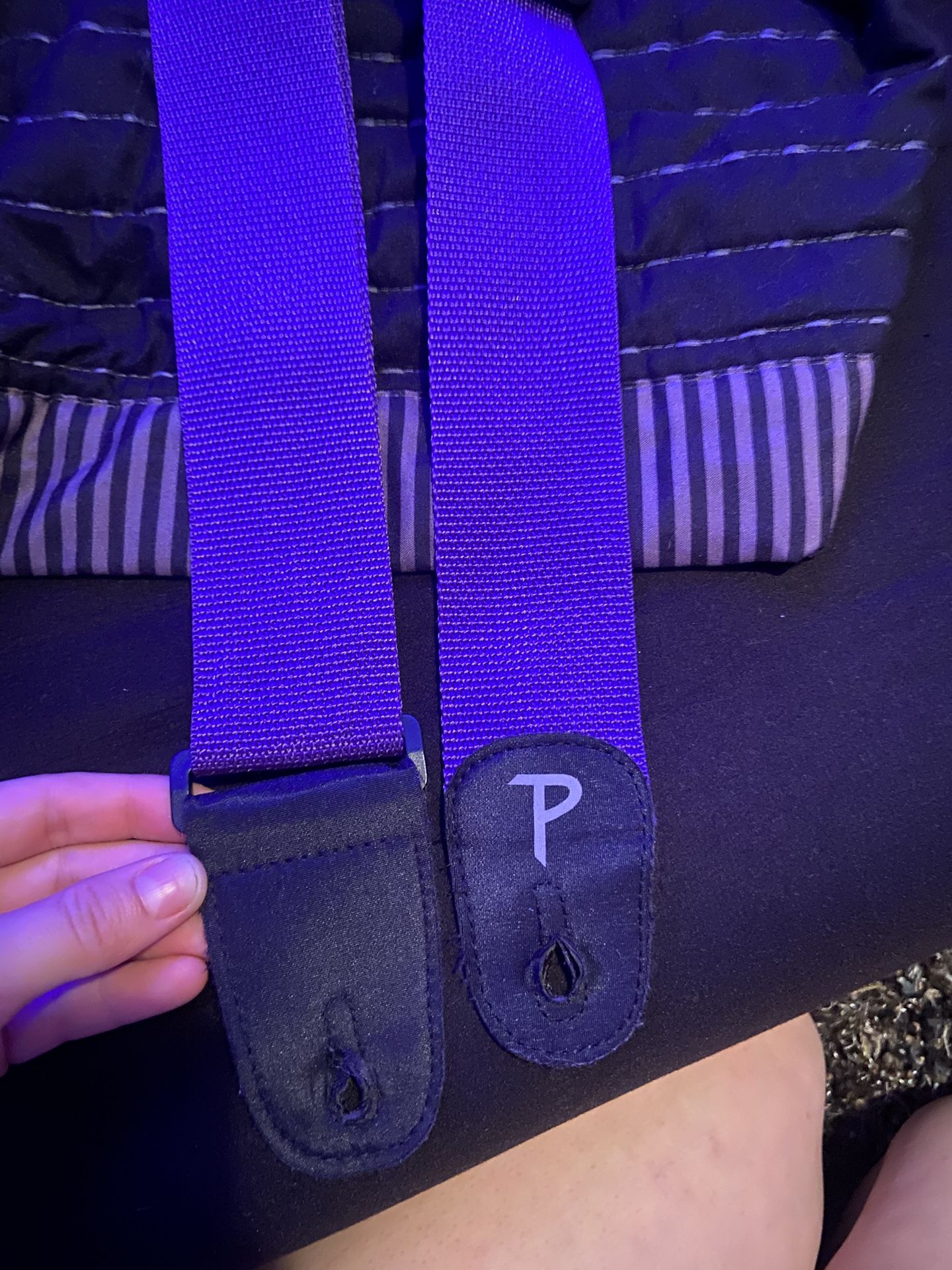 Purple perri’s guitar strap