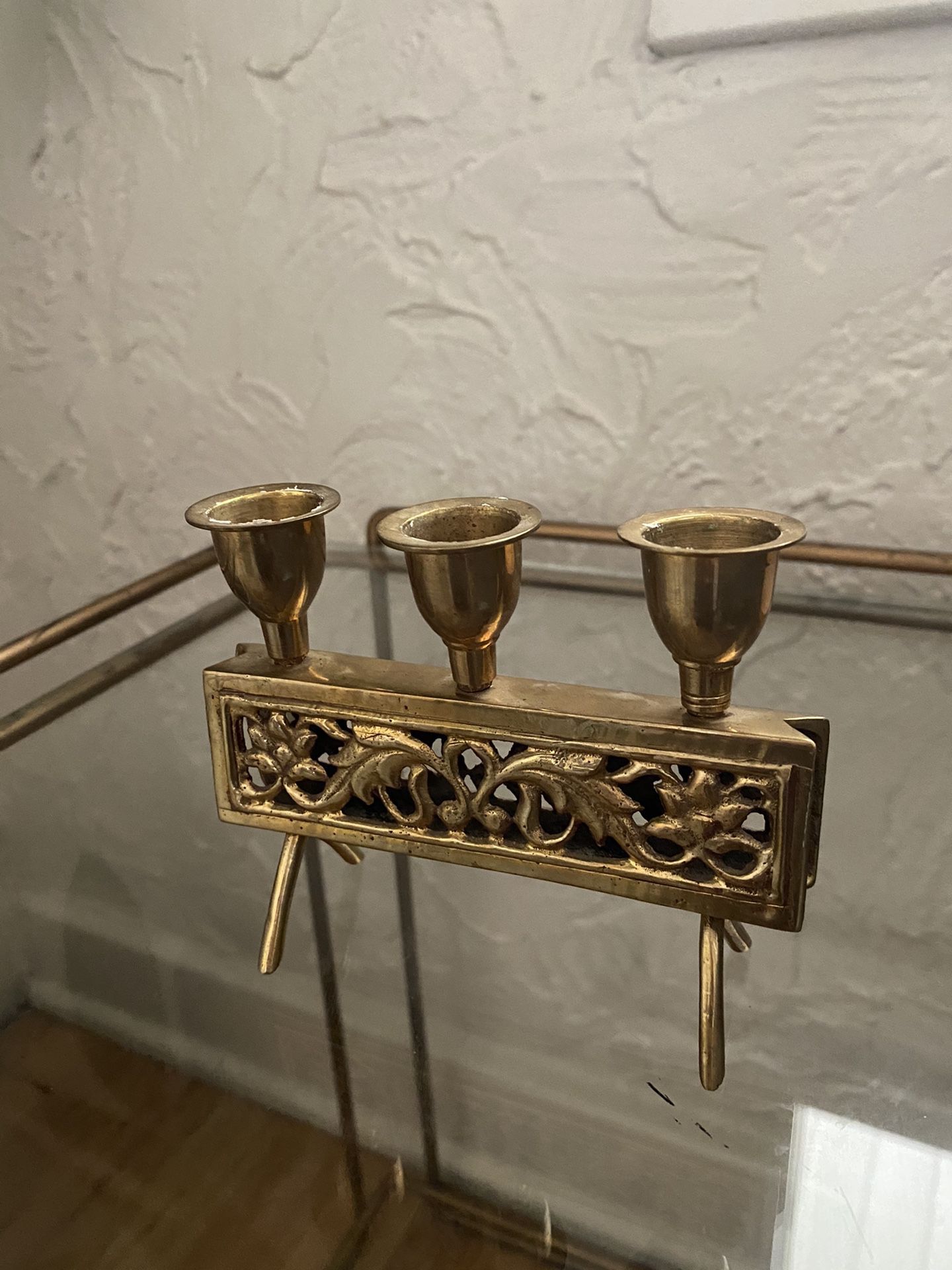 Brass candle holder candelabra