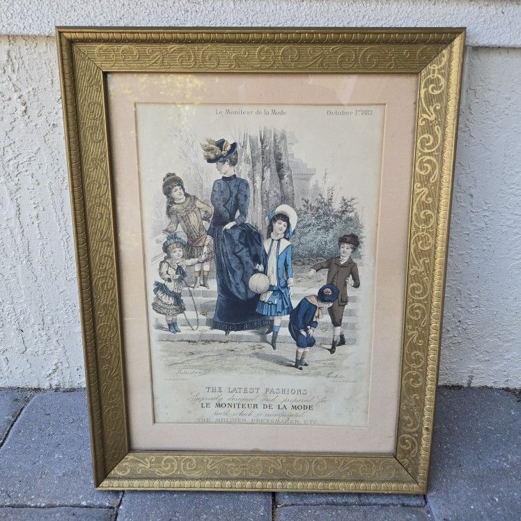 Antique French Print 1883