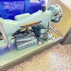 Home Mark Sewing Machine Model 15 Metallic Blue Heavy Duty Straight Stitch Made in Japan