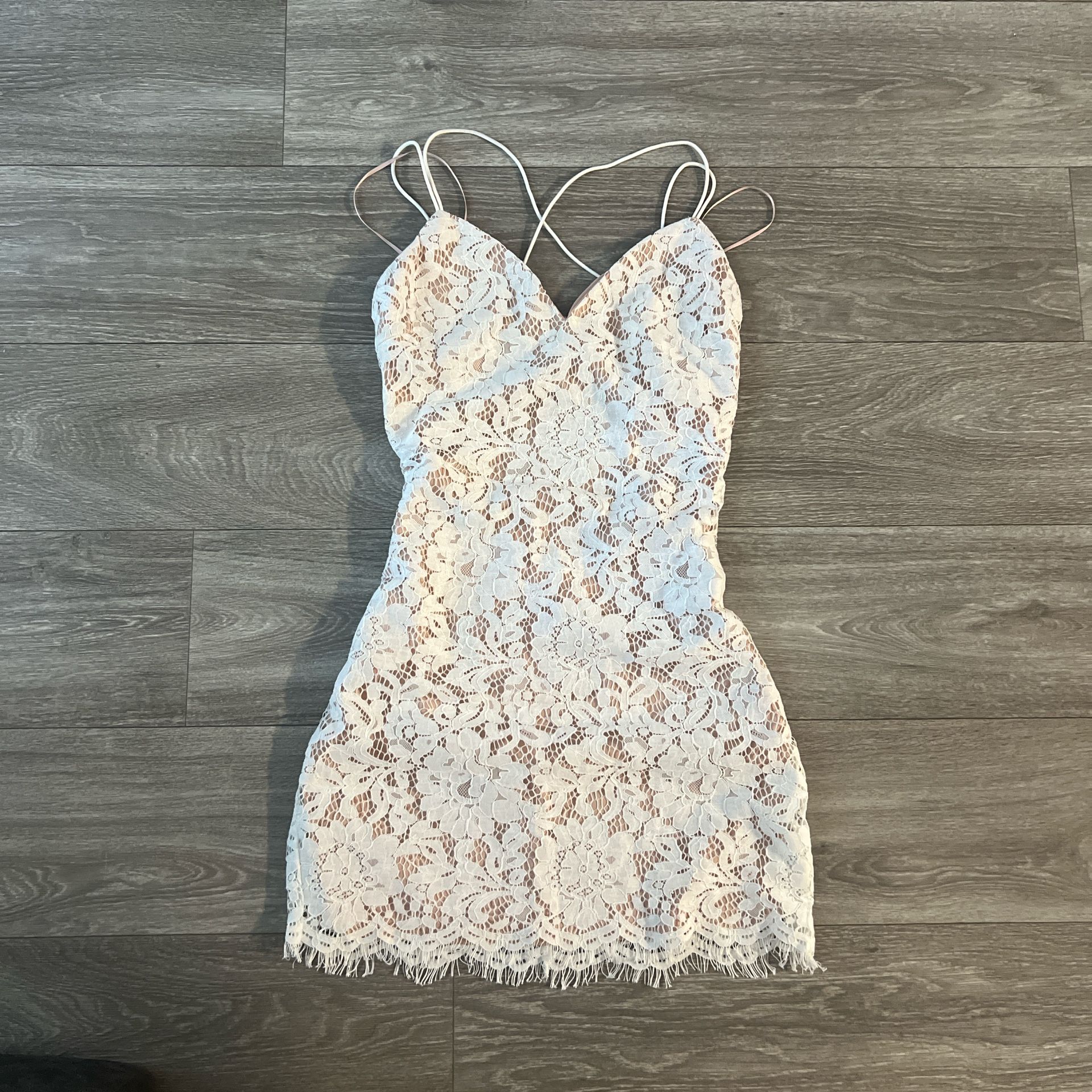 White Short Lace Dress