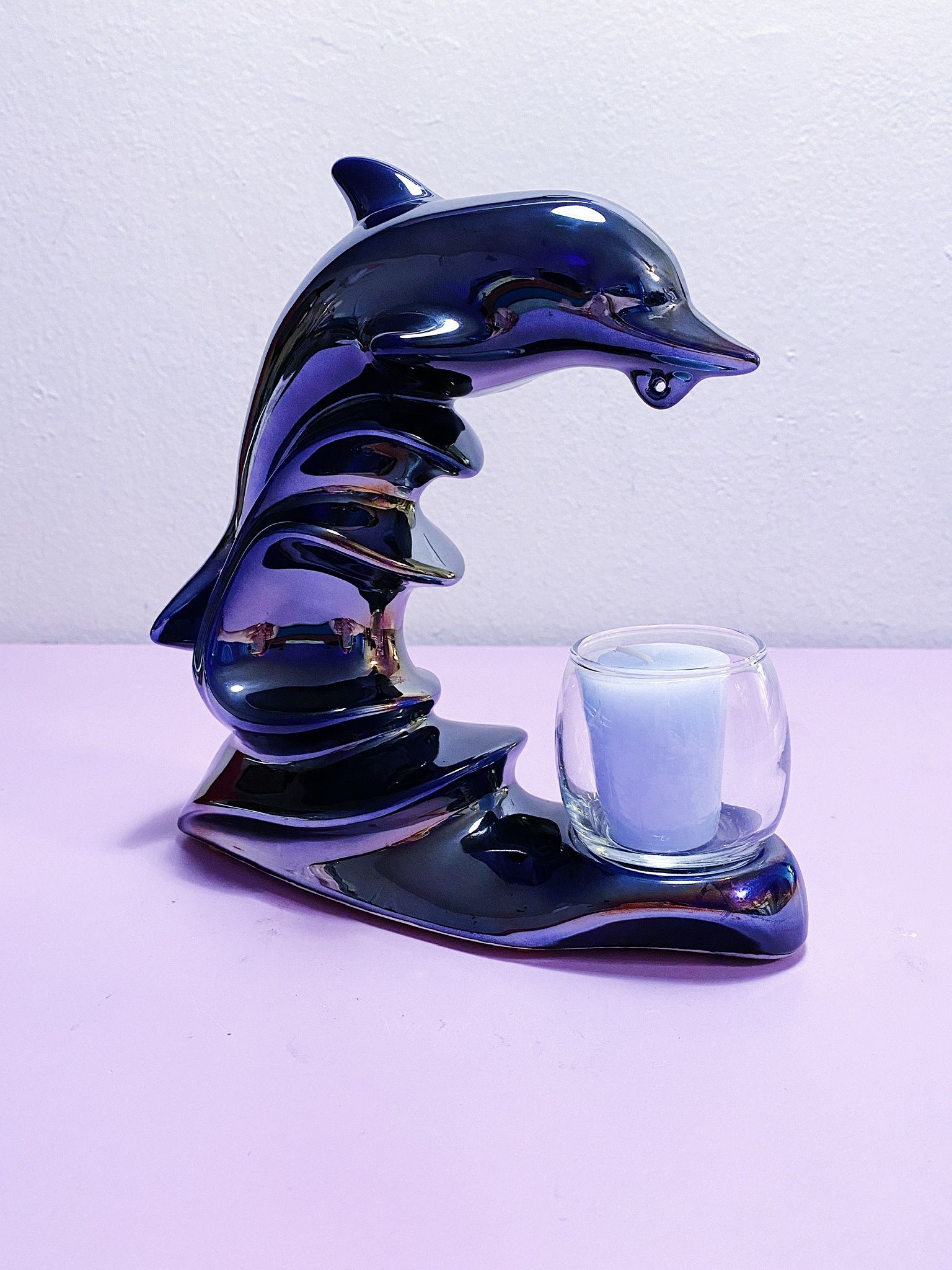 Vintage 90’s Oil Slick Ceramic Dolphin Burner 