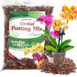 Orchid Potting Mix,Premium Orchid Bark Potting Mixture of Pine Bark,Perlite & Coco Peat Enhanced Drainage and Ventilation,Ideal for Repotting and Grow