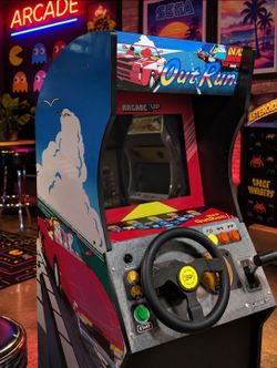 Arcade1Up OutRun Arcade Cabinet – 4 Games – Steering Wheel, Shifter & Pedals