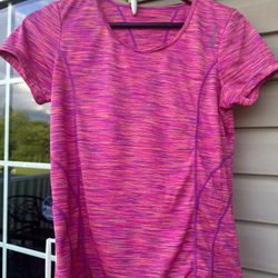 Reebok Pink, multi-color  Misses Small Black athletic Top, Shirt. Activewear.
