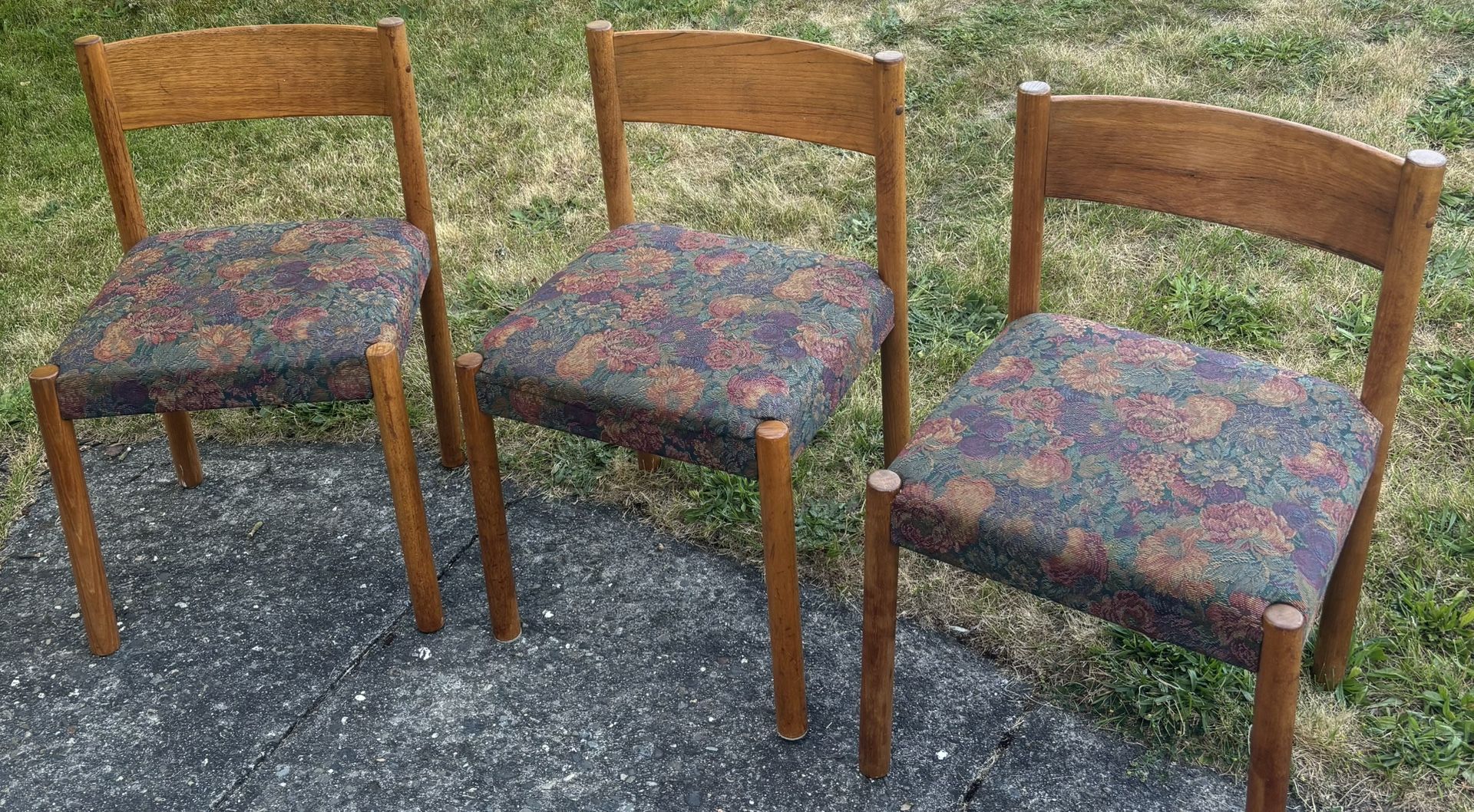 Three Danish Teak Vintage Dining Chairs
