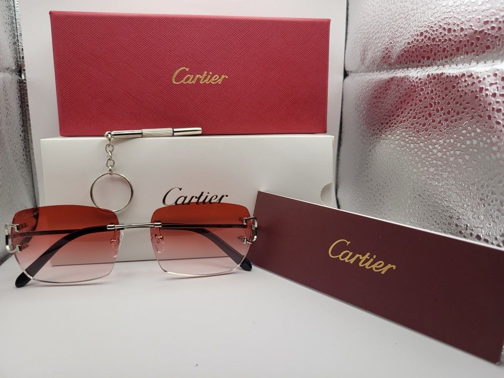 Cartier Glasses Rimless(Red)