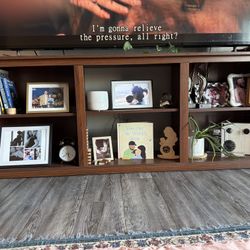 Brown TV Stand with Shelving