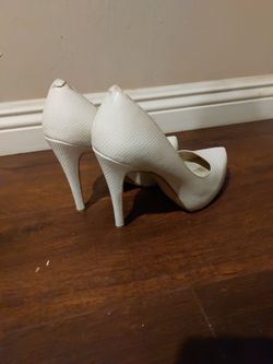 White platform stilettos size 8