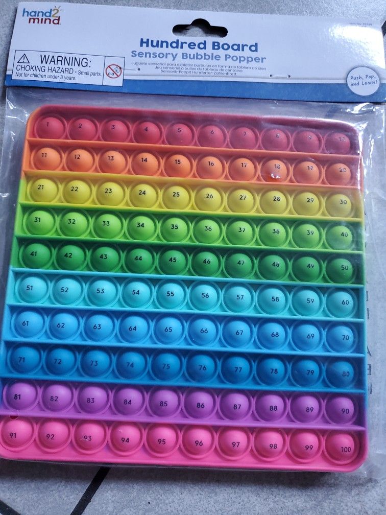 Pop It Fidgets Number 1-100 Learning Toy