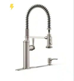 KOHLER Sous Pro-Style Single Handle Pull Down Sprayer Kitchen Faucet in Vibrant Stainless Steel