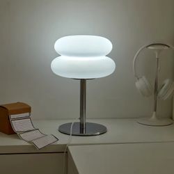 Bauhaus MCM Bedside/Accent Table Italian Macaron Lamp Retro Bedroom LED